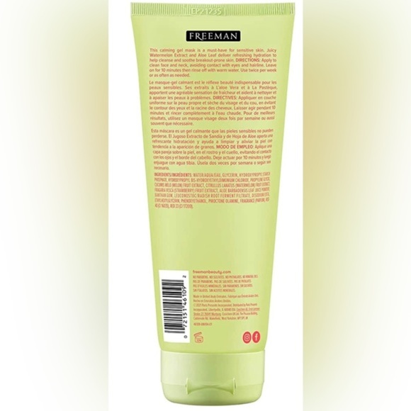 2 FREEMAN Soothing Watermelon & Aloe Gel Facial Masks new - Picture 3 of 7